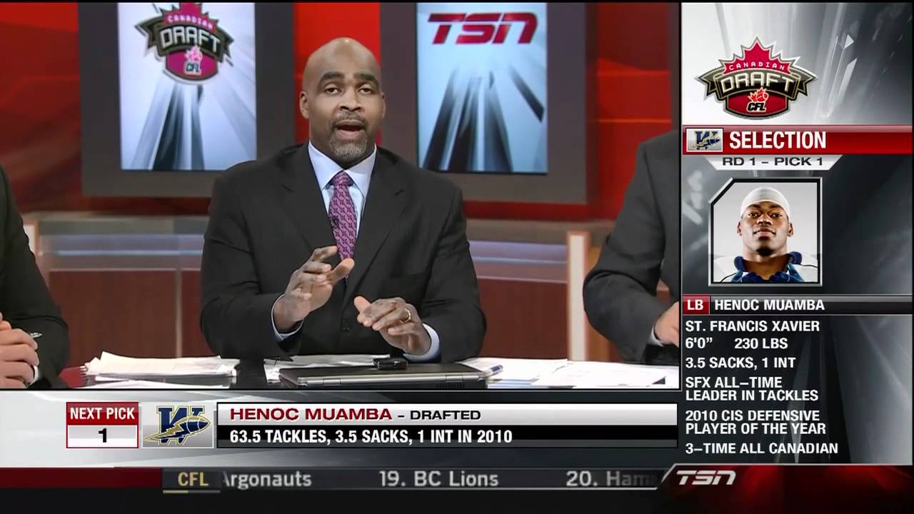 CFL 2011 Draft: 1st Overall Pick- Henoc Muamba