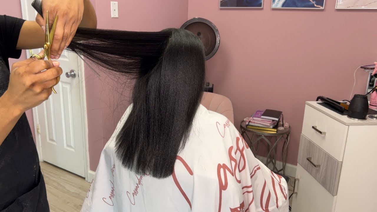 Silk Press and Trim Tutorial using my custom flat irons 2022 | Cassandra Olivia