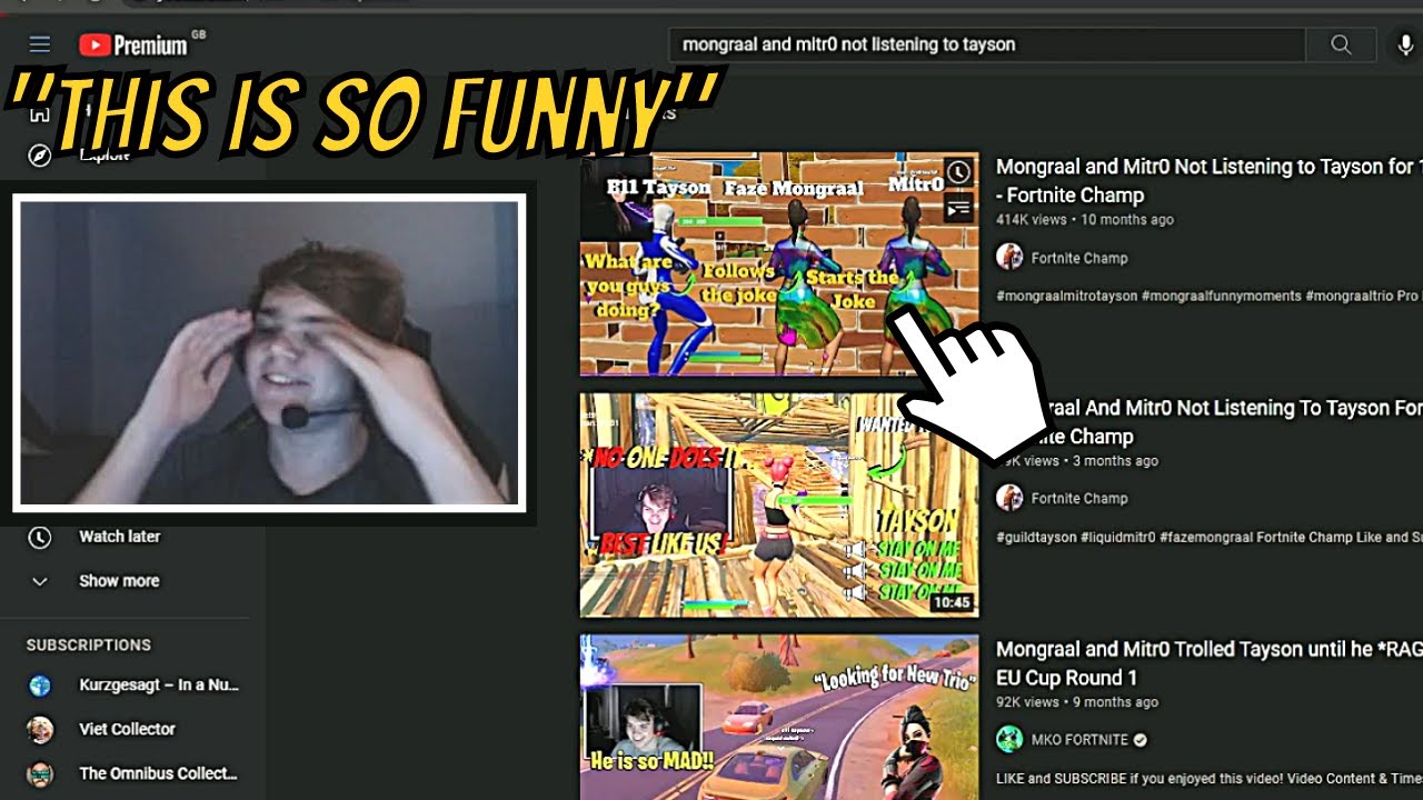 Mongraal React To  Mongraal And Mitr0 Not Listening To Tayson Video Live On Stream - Fortnite Champ