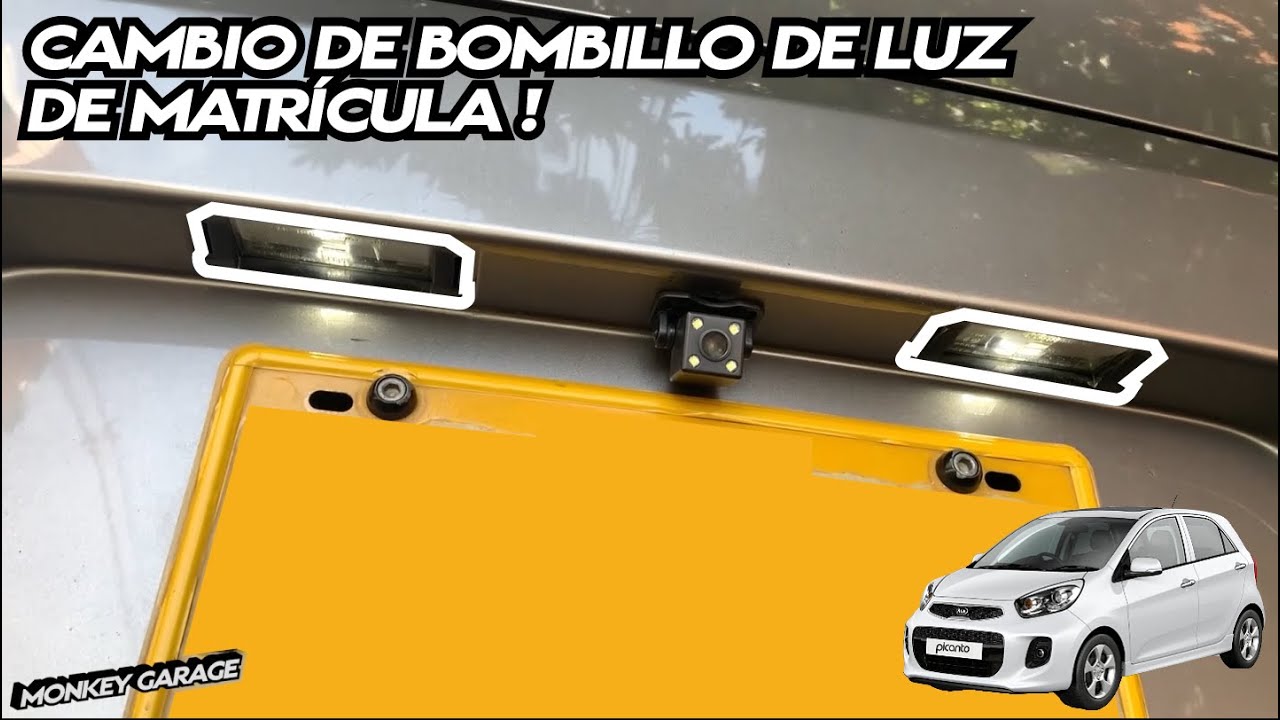 Cambio de bombillos de luz de matrícula Kia Picanto Ion