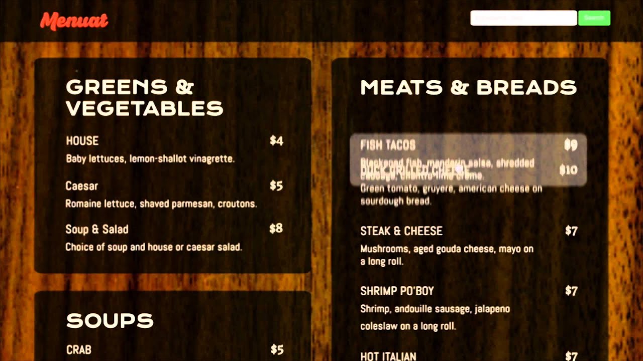 Custom Digital Menu Board Software Suite with Media Player
