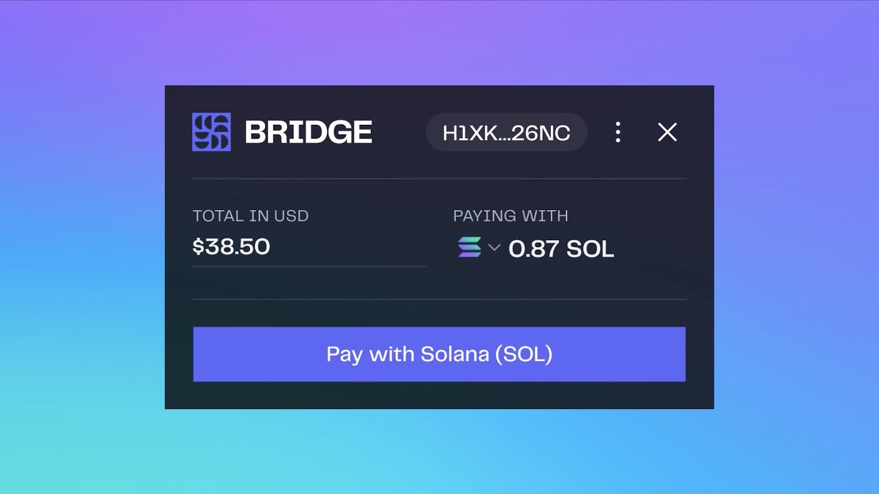 Bridge &mdash; Pay with Crypto, Anywhere.