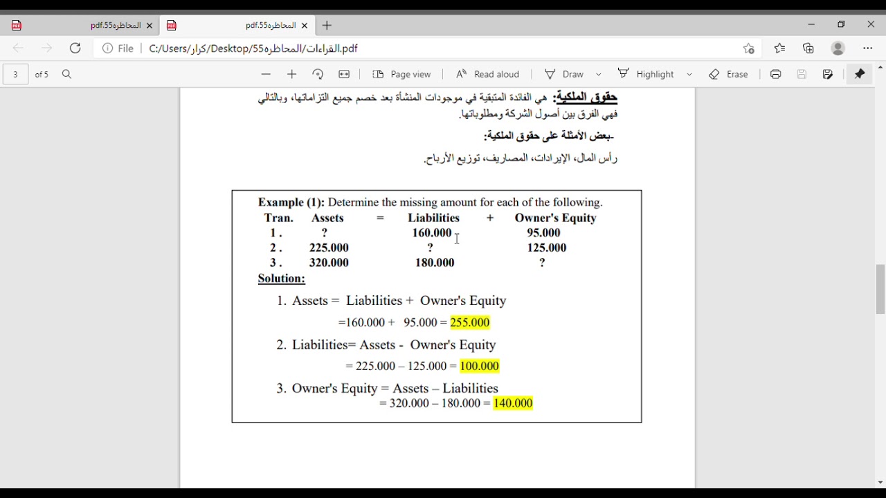 المحاضره  6 لمادة القراءات المحاسبيه