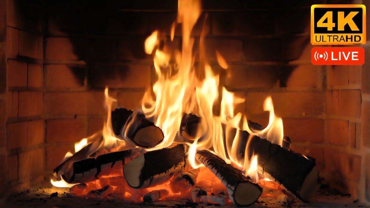  🔥6 Hours Cozy Fireplace 4K 🔥 Crackling Fire Sounds for Deep Sleep & Relax #usa #relax #live #sleep 