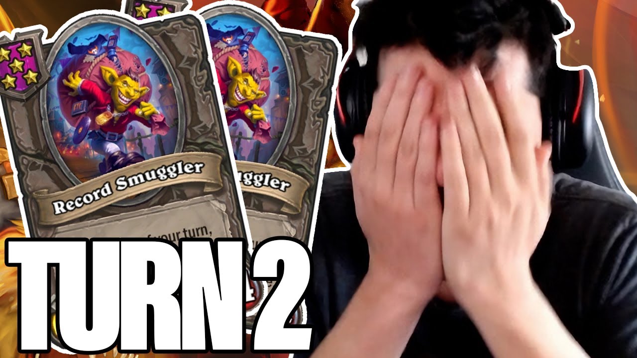 Double Record Smuggler Turn 2 Makes a Game Crazy | Dogdog Hearthstone Battlegrounds