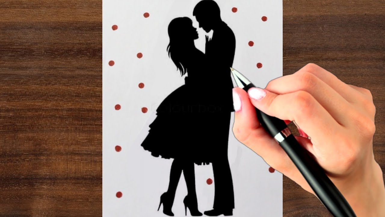 How To Draw Romantic Couple ! Simple Couple Drawing Step By Step ! Valentine's day drawing