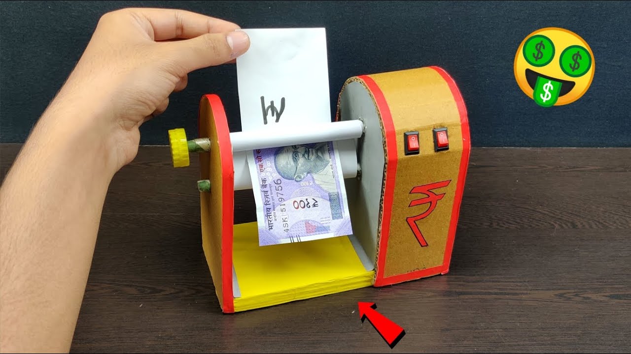 How To Make Money Printer Machine From Cardboard At Home|| Cardboard Crafts #cardboardcraft #science