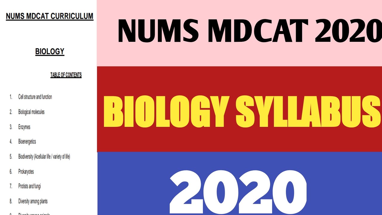 NUMS-MDCAT  Biology syllabus 2020