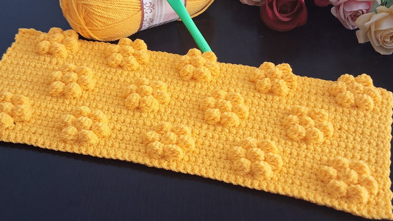Baby Blanket Crochet Pattern | Warm & Soft 3D Floral Design