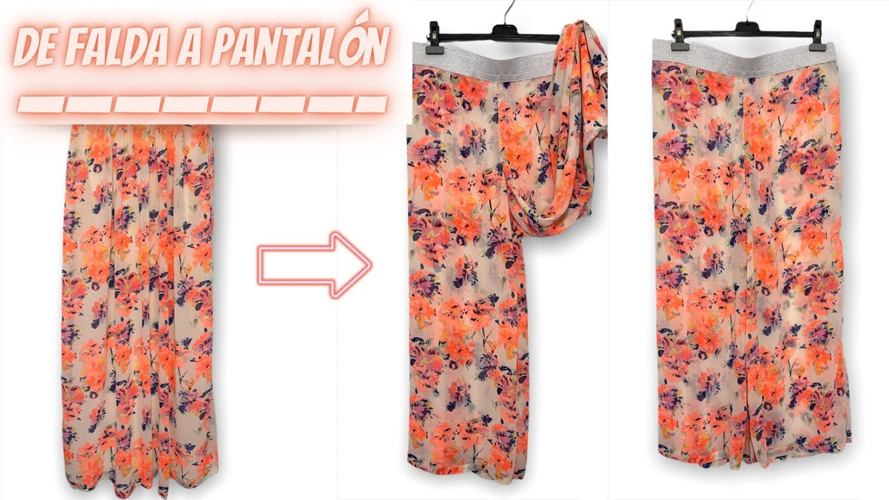 Cómo convertir una falda en un pantalón. Súper fácil!!