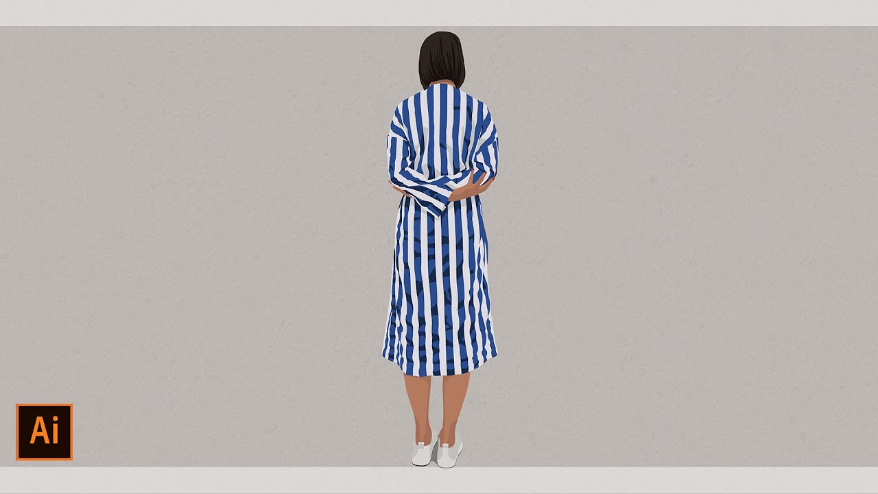 [Timelapse] How to create Portrait Flat Illustration based on photo | Adobe Illustrator