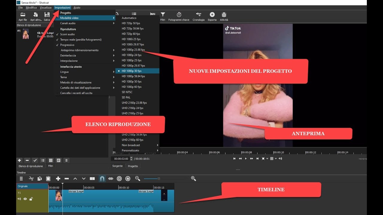 Come impostare, salvare e cancellare i progetti video su Shotcut