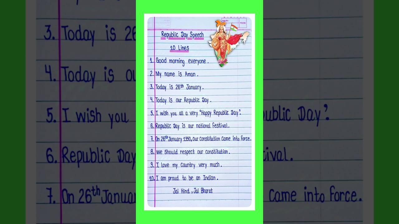 10 lines speech on republic Day/speech on republic Day/26 january speech 10 lines/republic Day speec