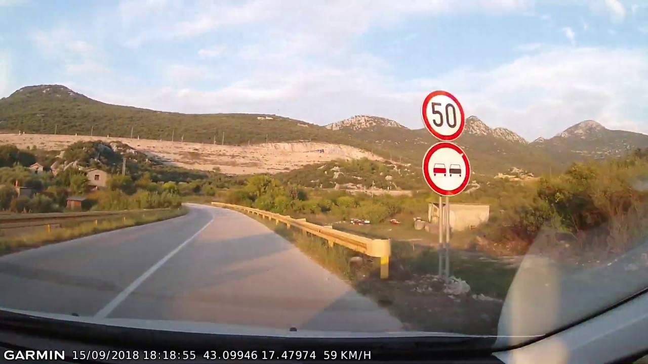 DRIVE #243: Ploče-Kobiljača-Otrić-Seoci-Vrgorac-Zagvozd (Croatia) (timelapse 4x) *Read Description*