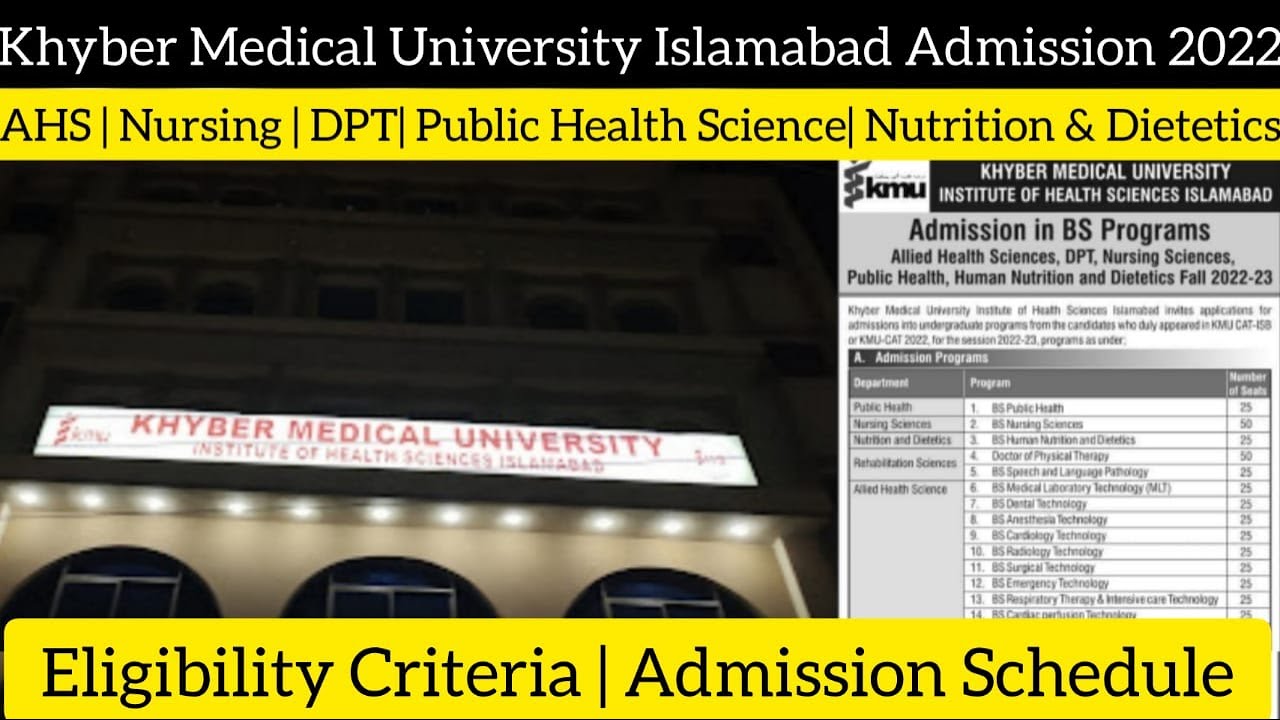 Khyber Medical University Islamabad -IHS Admissions 2022:Complete Details::How to apply?