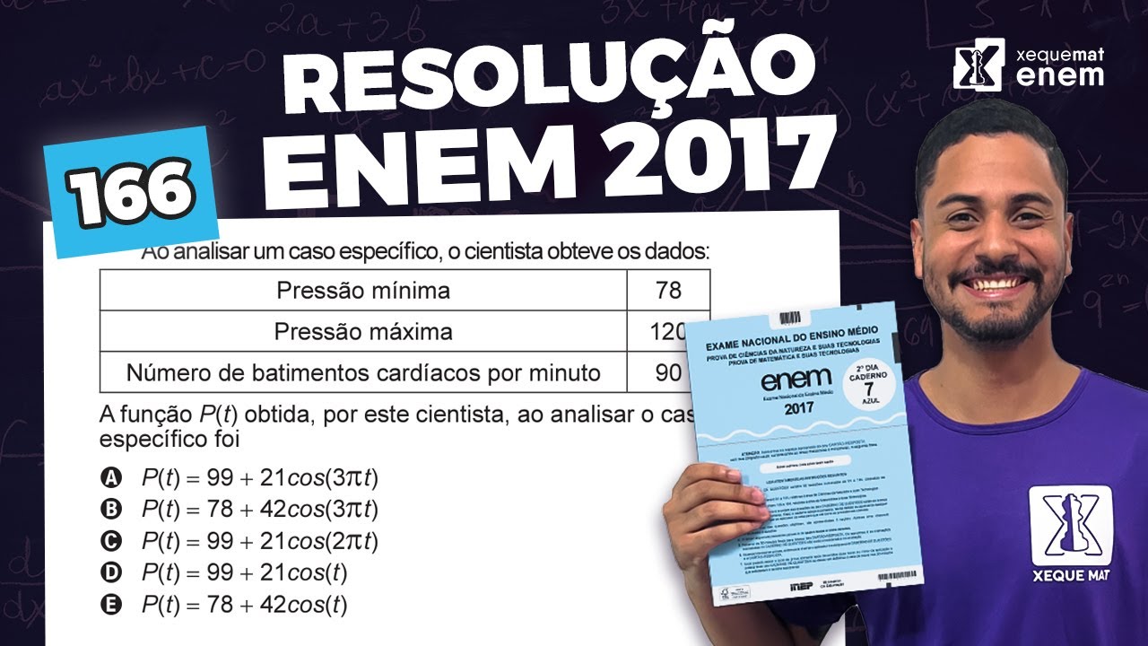 🟣 Questão 166 - Caderno Azul | Função trigonométrica | MATEMÁTICA ENEM 2017