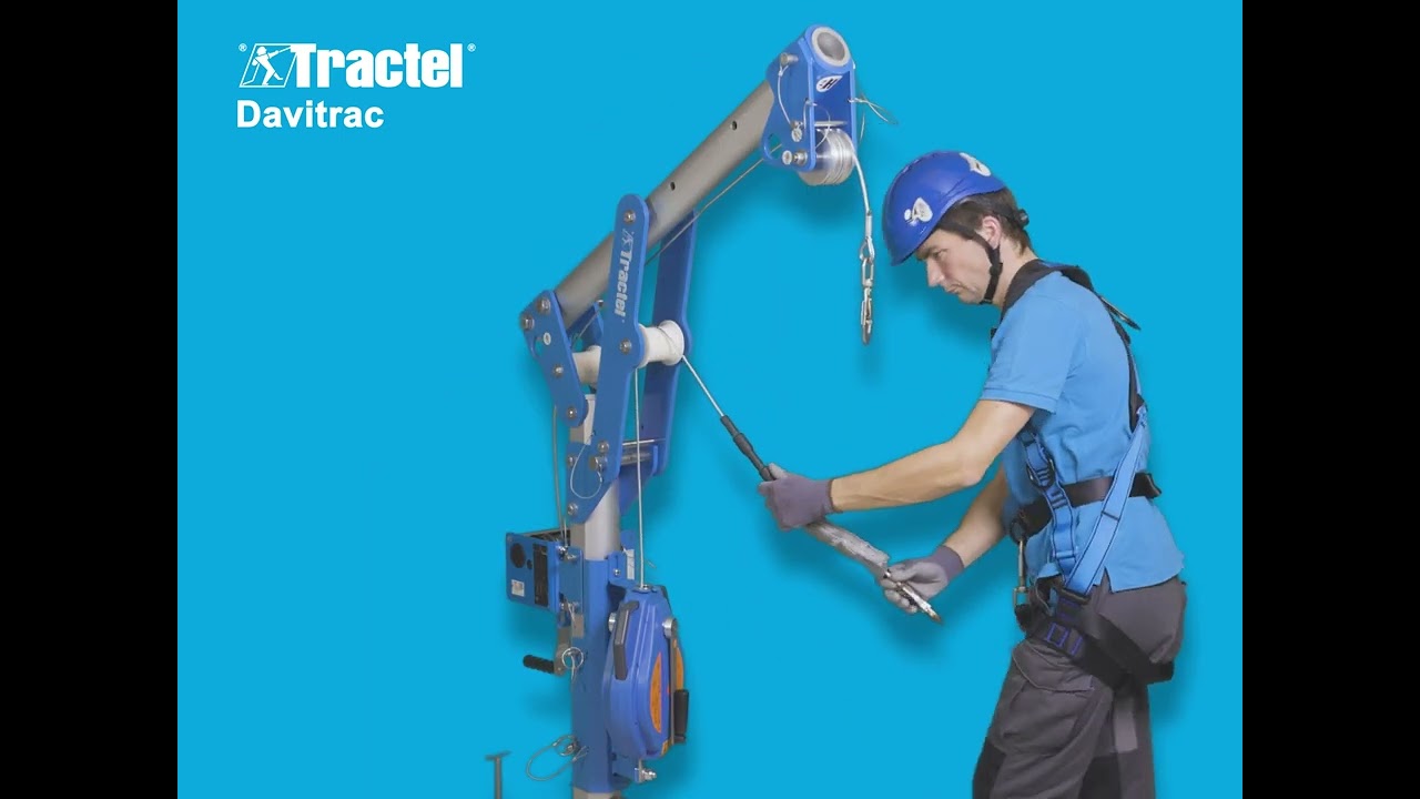 Potence Davitrac Tractel avec Blocfor 20R/30R et treuil Carol.