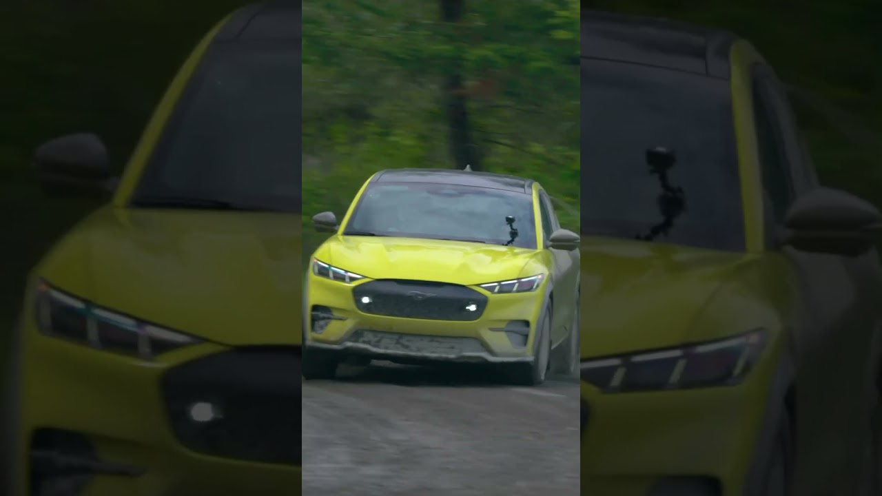 New Rally edition Mach E tears up the dirt! Such a blast 💛🏁 #ford #mache #ev #cars #rally
