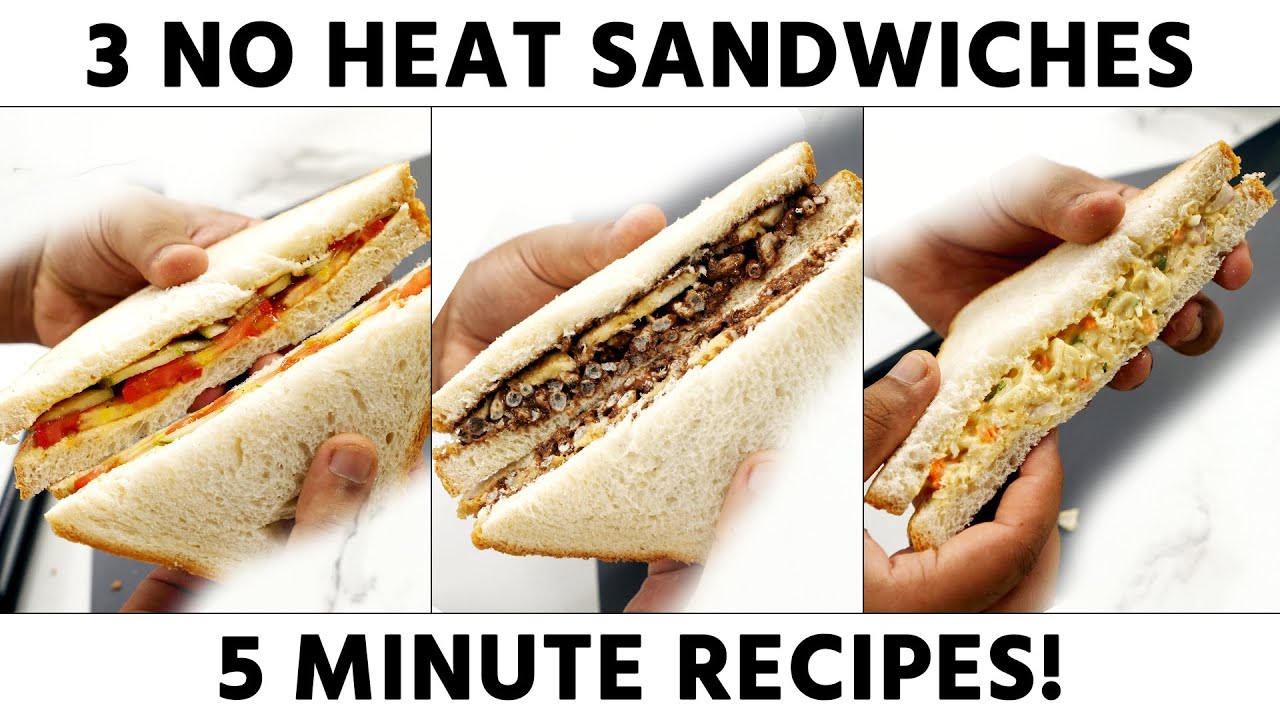 No Heat Sandwich - Tomato Cucumber, Crackle Chocolate, Coleslaw Style - CookingShooking Recipe