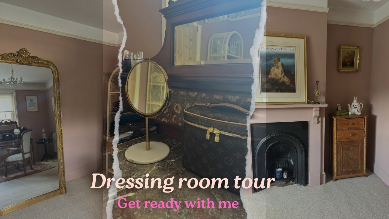 get ready with me + my new dressing room | Louis Vuitton trousse 23, make up & handbags