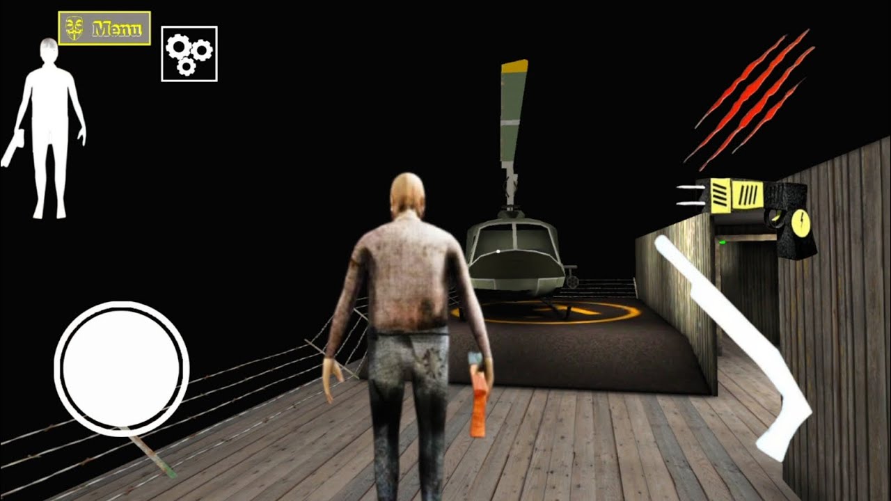 Playing as grandpa in granny chapter 2 helicopter escape game mod menu 