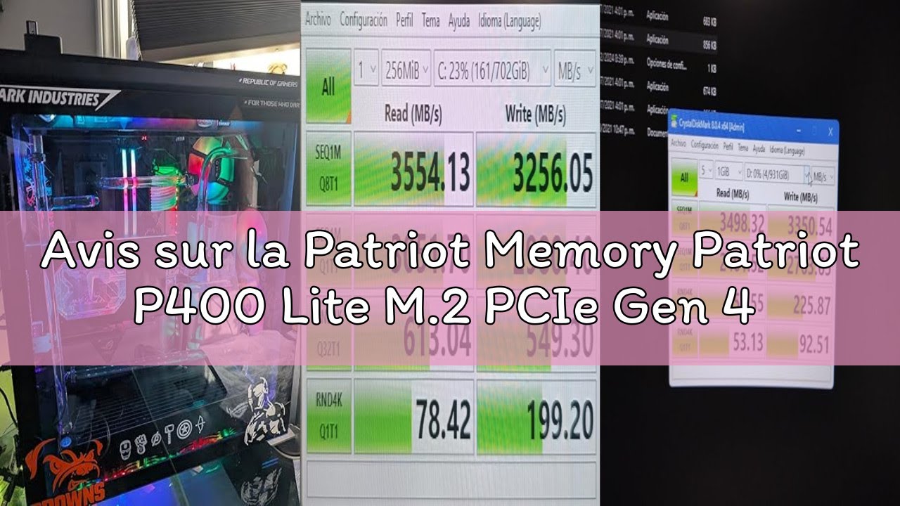 Avis sur la Patriot Memory Patriot P400 Lite M.2 PCIe Gen 4 x4 1000go SSD a Basse Consommation