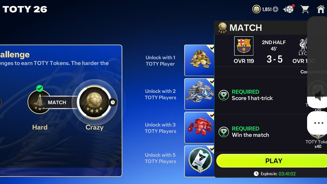 FC Barcelona vs. Liverpool FC. Crazy Toty 26. FC Mobile 