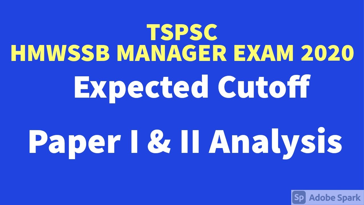 TSPSC HMWSSB Manager 2020 Exam - Expected Cutoff , Paper Analysis