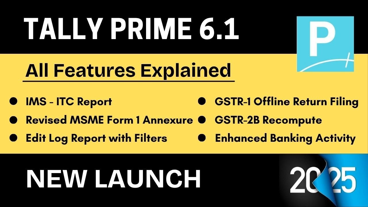 Tally Prime 6.1 Fully Explained All New Features | Step-by-Step Guide by TARUN SHARMA | Watch Now
