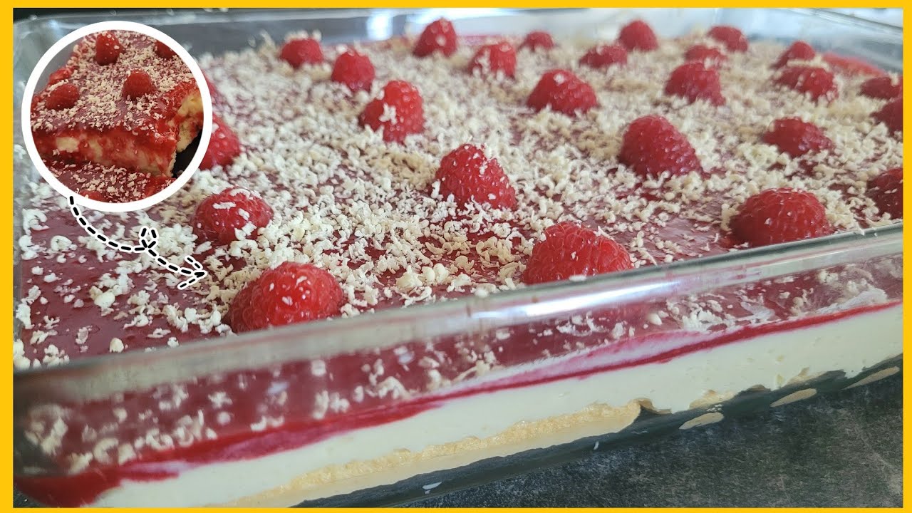 NO BAKE VANiLLE FRAMBOZEN TOETJE | HiMBEEREN | توت العليق | RECEPTEN OUM YOUNES #166
