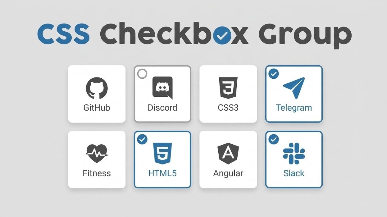 Checkbox Group Tiles | How to Create CSS Checkbox Group Tiles | Nabeel Abbas