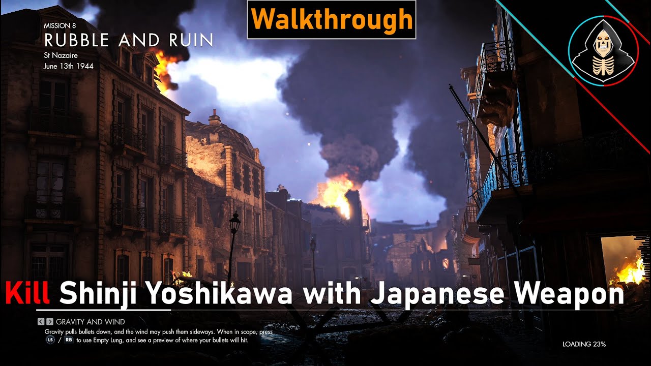 Kill Shinji Yoshikawa witha Japanese Weapon RUBBLE AND RUIN Sniper Elite 5