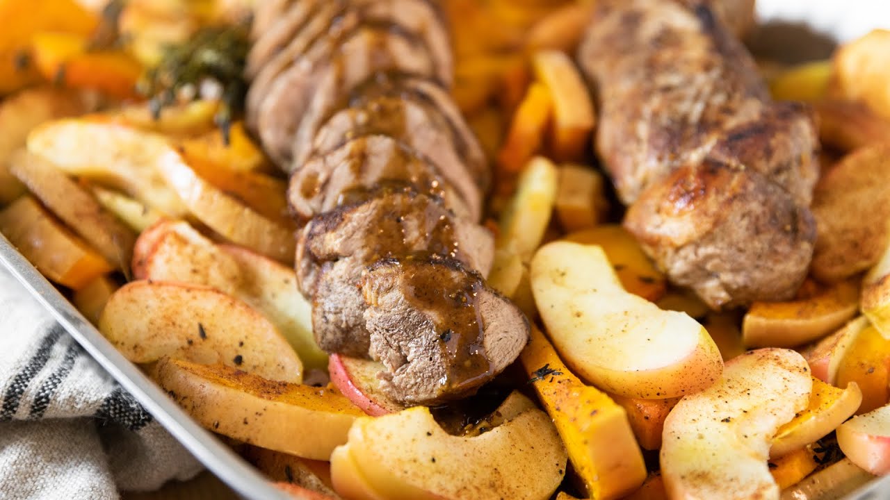 Roasted Pork Tenderloin with Squash and Apples