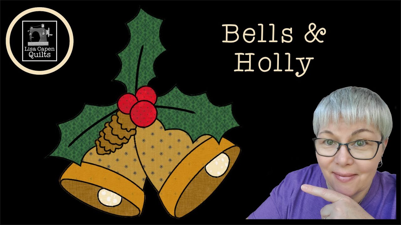 Bells & Holly Applique Tutorial.......on a shirt!  Sew this to quilt blocks and much more!
