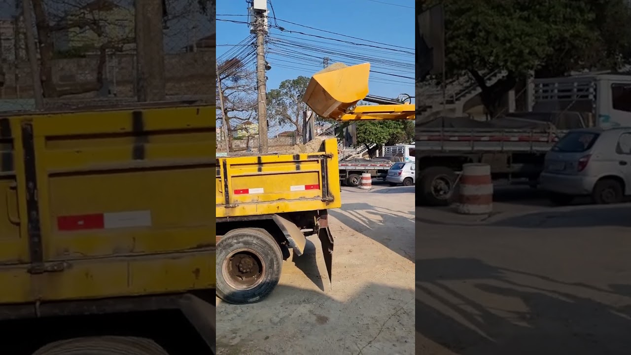 empilhadeira com concha Movix. ficou bom tem que dar uns ajustes na empilhadeira