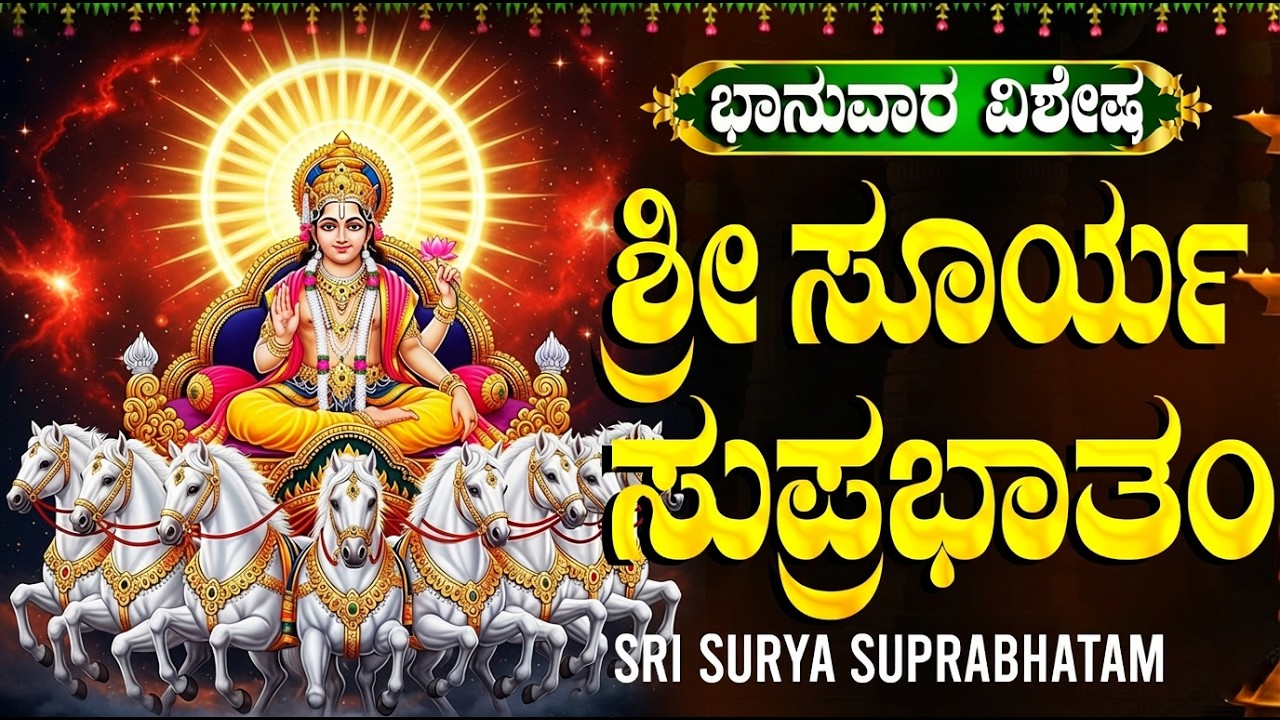 ಭಾನುವಾರ ವಿಶೇಷ | ಶ್ರೀ ಸೂರ್ಯ ಸುಪ್ರಭಾತ | Powerful Surya Narayana Suprabatham In Kannada