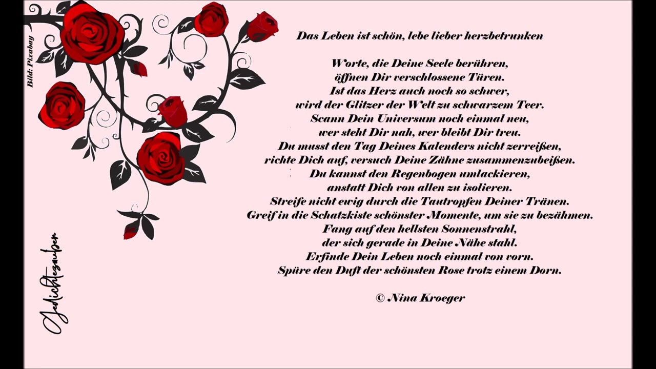 Das Leben ist schön, lebe lieber herzbetrunken Nina Kroeger