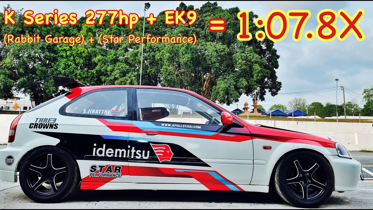 Testing Civic EK9 Idemitsu Star Performance Team Japan Twincam K24 Bira Circuit.