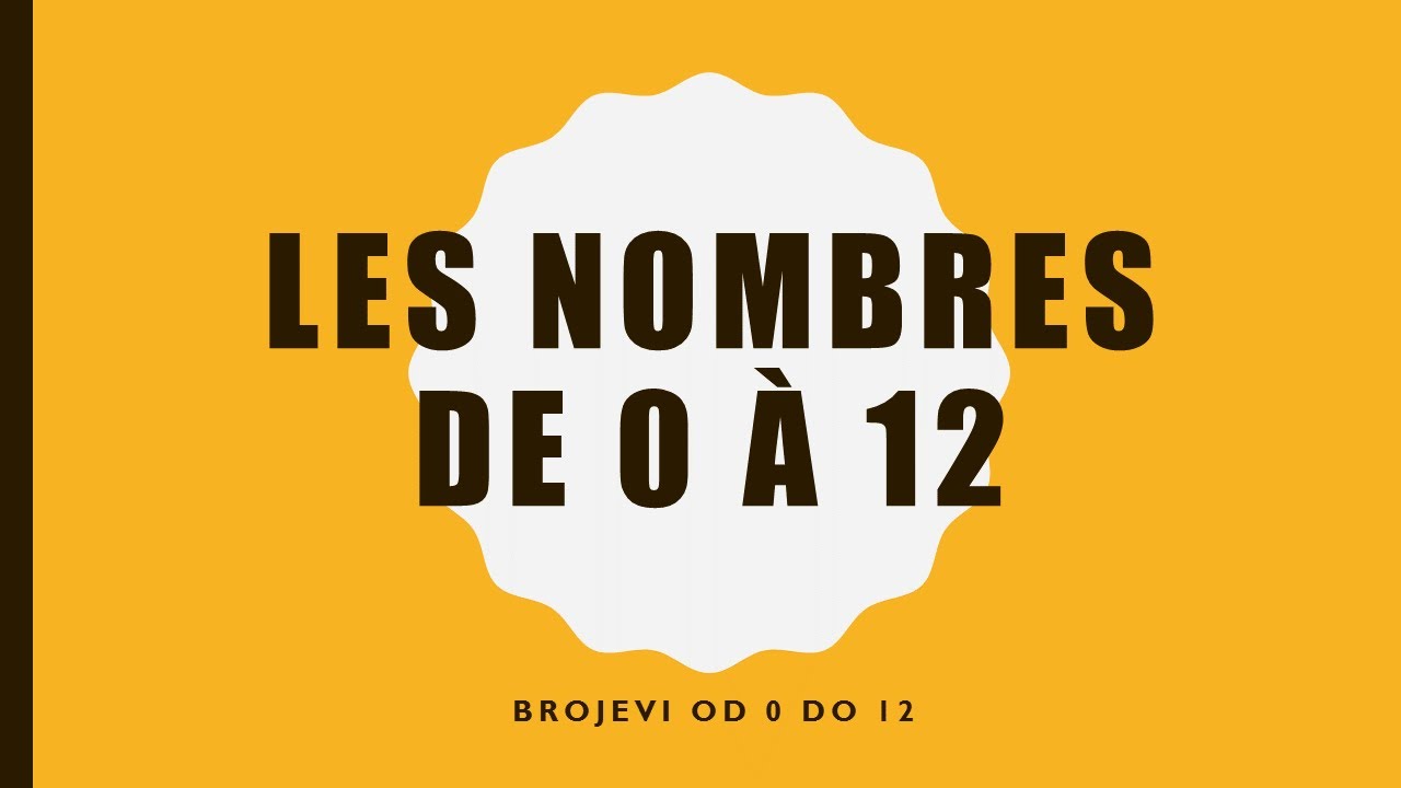 FRANCUSKI JEZIK-29/2021 LES NOMBRES DE  0 A 12 -BROJEVI OD 0  DO 12
