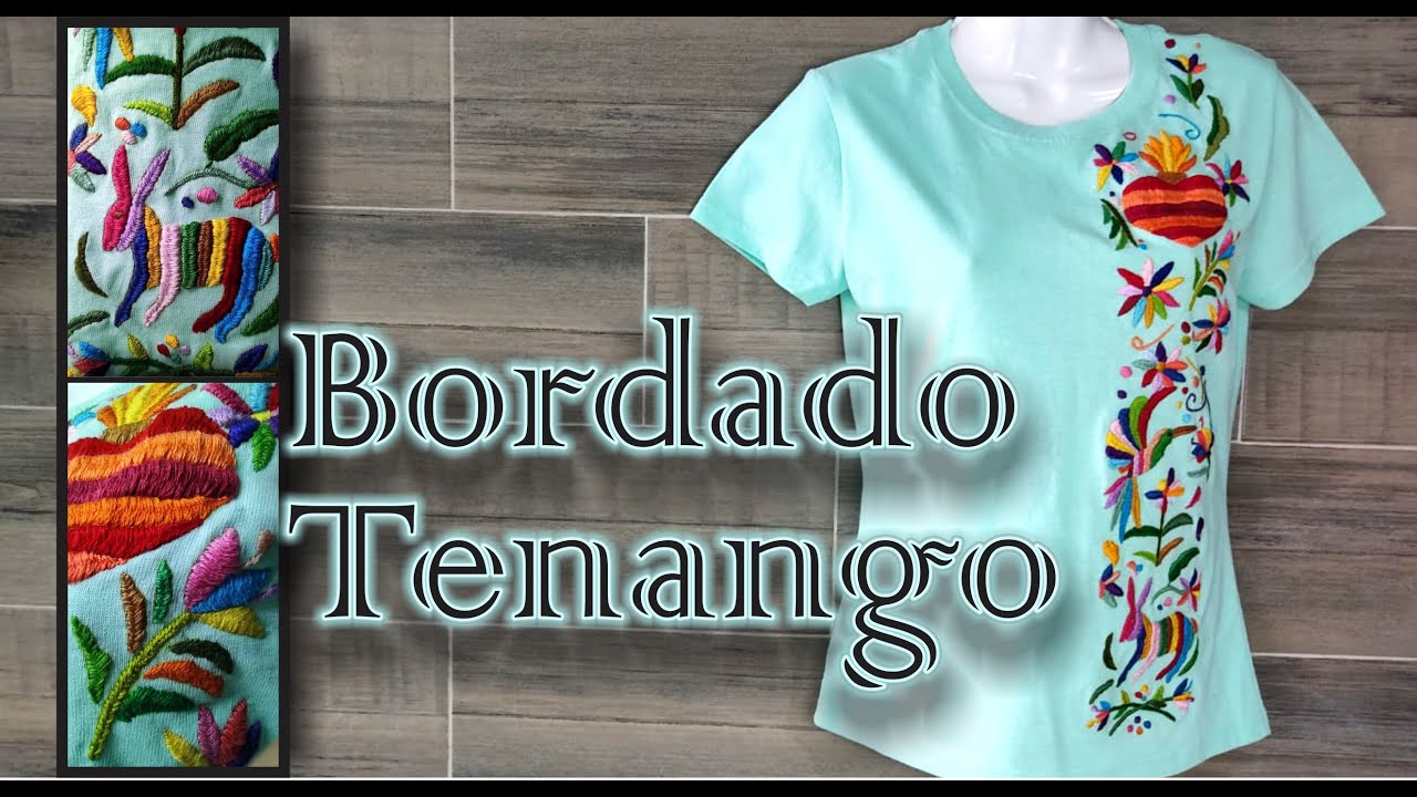 Bordado inspiración Tenango | Puntadas: Pata de gallo, punto atrás y de relleno.