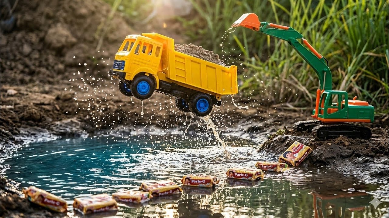 Creative mini toy making mini tractor diy project diy construction toys JCB loading Sant TATA Truck