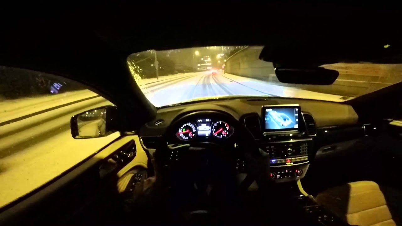 2016 GLE Coupe 350d POV snow night drive
