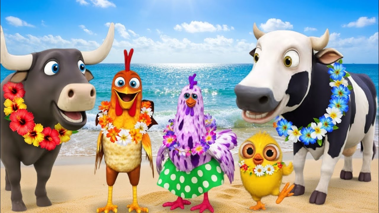 El pollito y el Tractor de la Granja - el Toro yTractor -Escapando del Toro y del Pollito#6