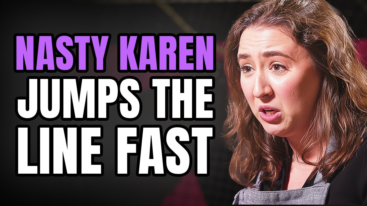 Karen Tries Cutting the Line.... Wrong Move!