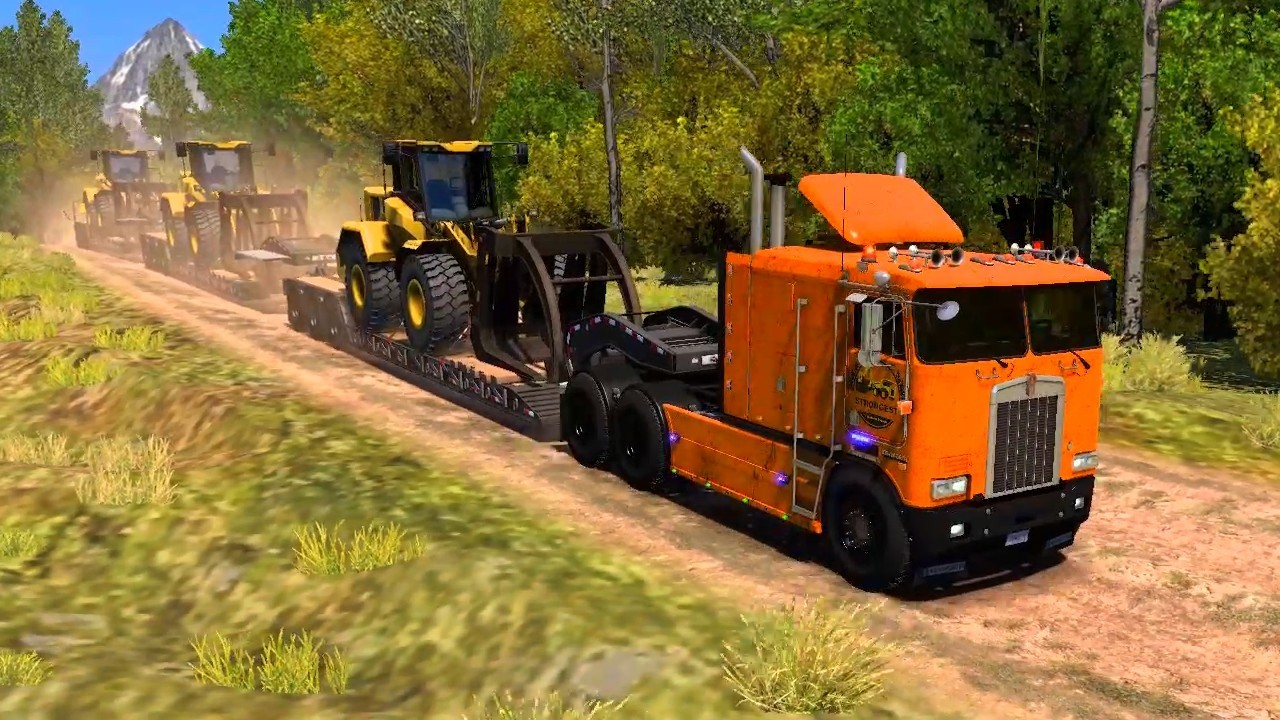 Truck: K100E. Trailer: Triple Lowboy. Carga: Excavadoras - ATS 2026 02 28 18 03 52