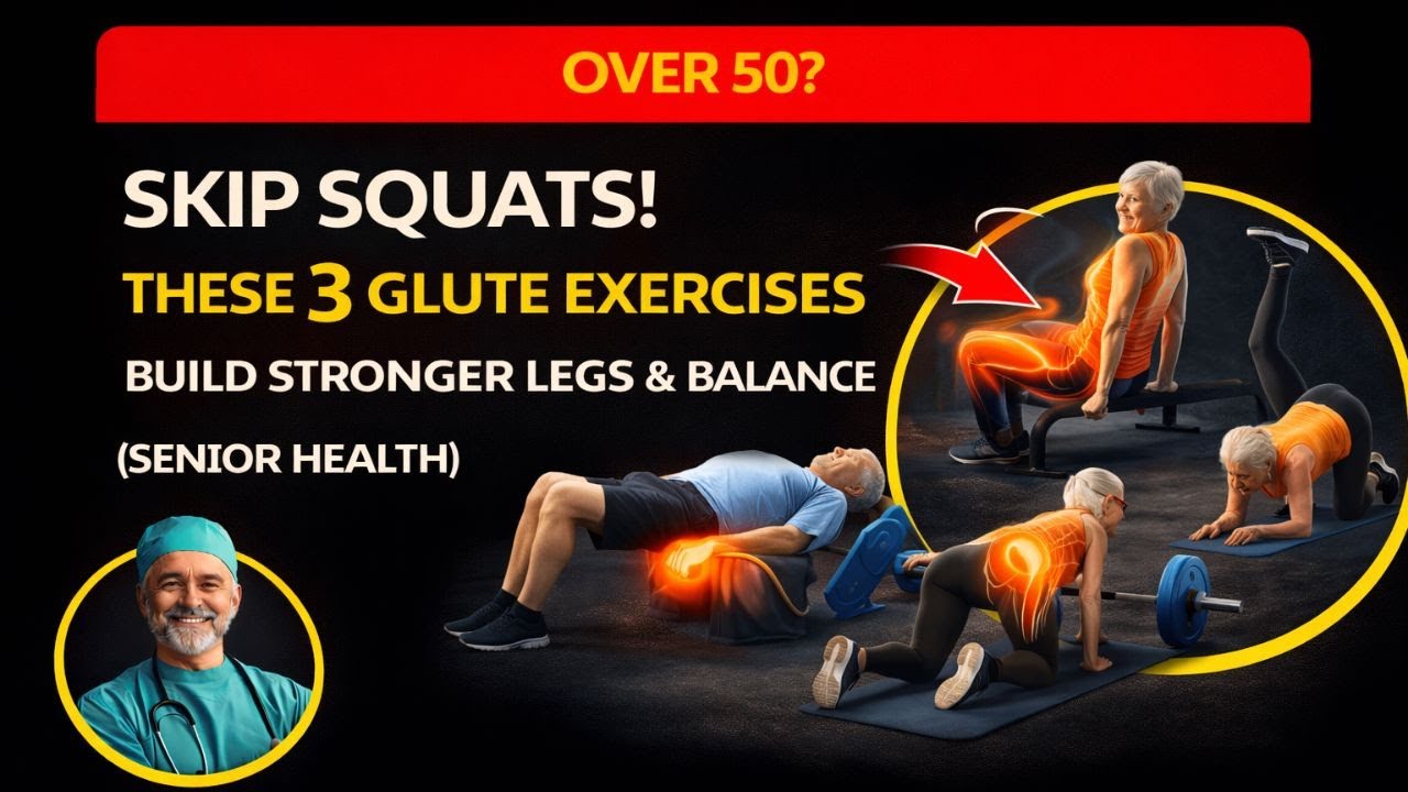 Over 50 Skip Squats! These 3 Glute Exercises Build Stronger Legs & Balance  Senior Health
