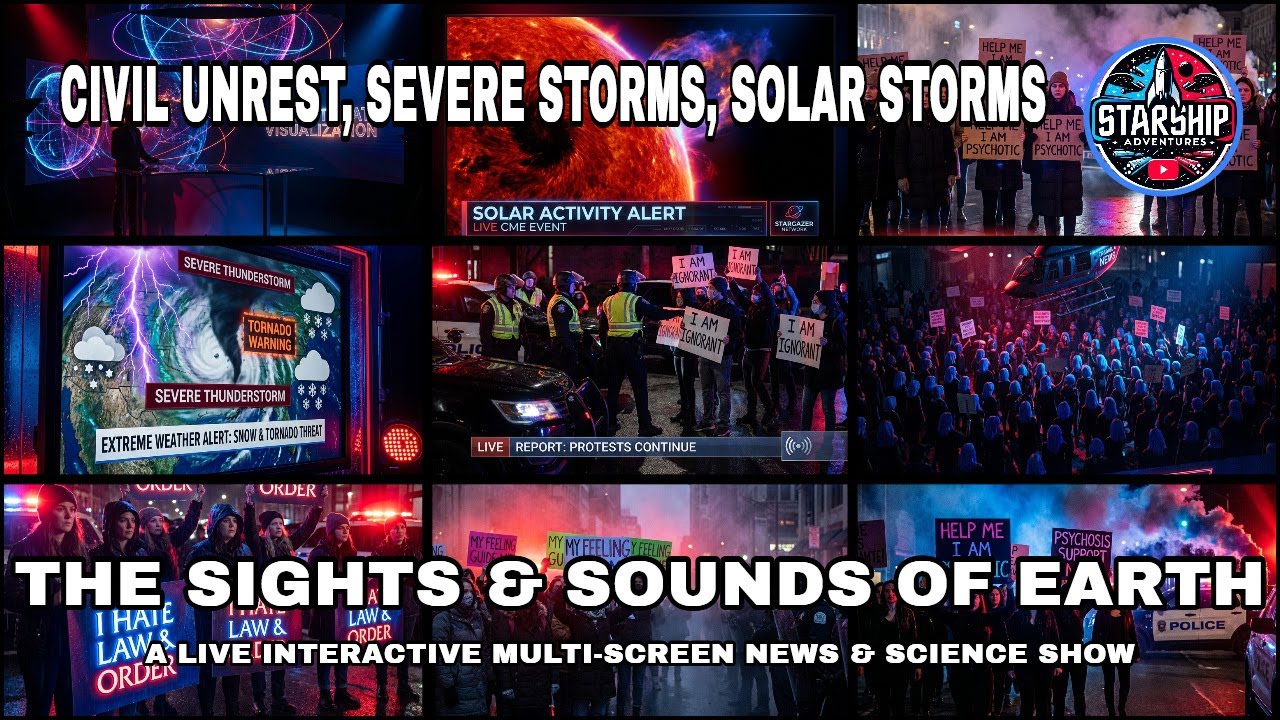 🔴 Sights & Sounds of Earth | Breaking News, Space Weather & Civil Unrest LIVE | Multi-Screen News