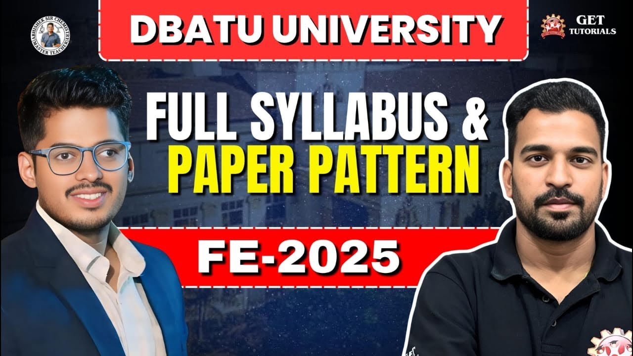 😎DBATU University First Year Full Syllabus & Paper Pattern || GET TUTORIALS x ASC