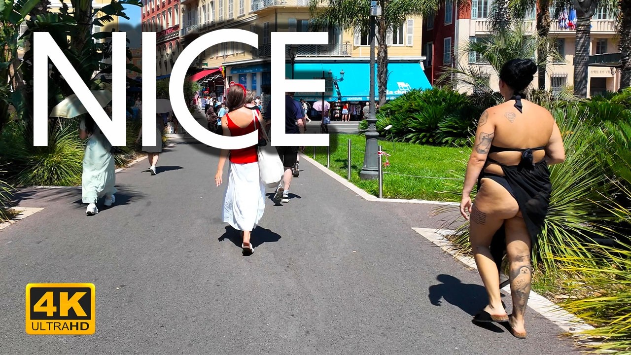 NICE, France 4K Walking Tour | Beach to Old Town & Avenue Jean Médecin Stroll