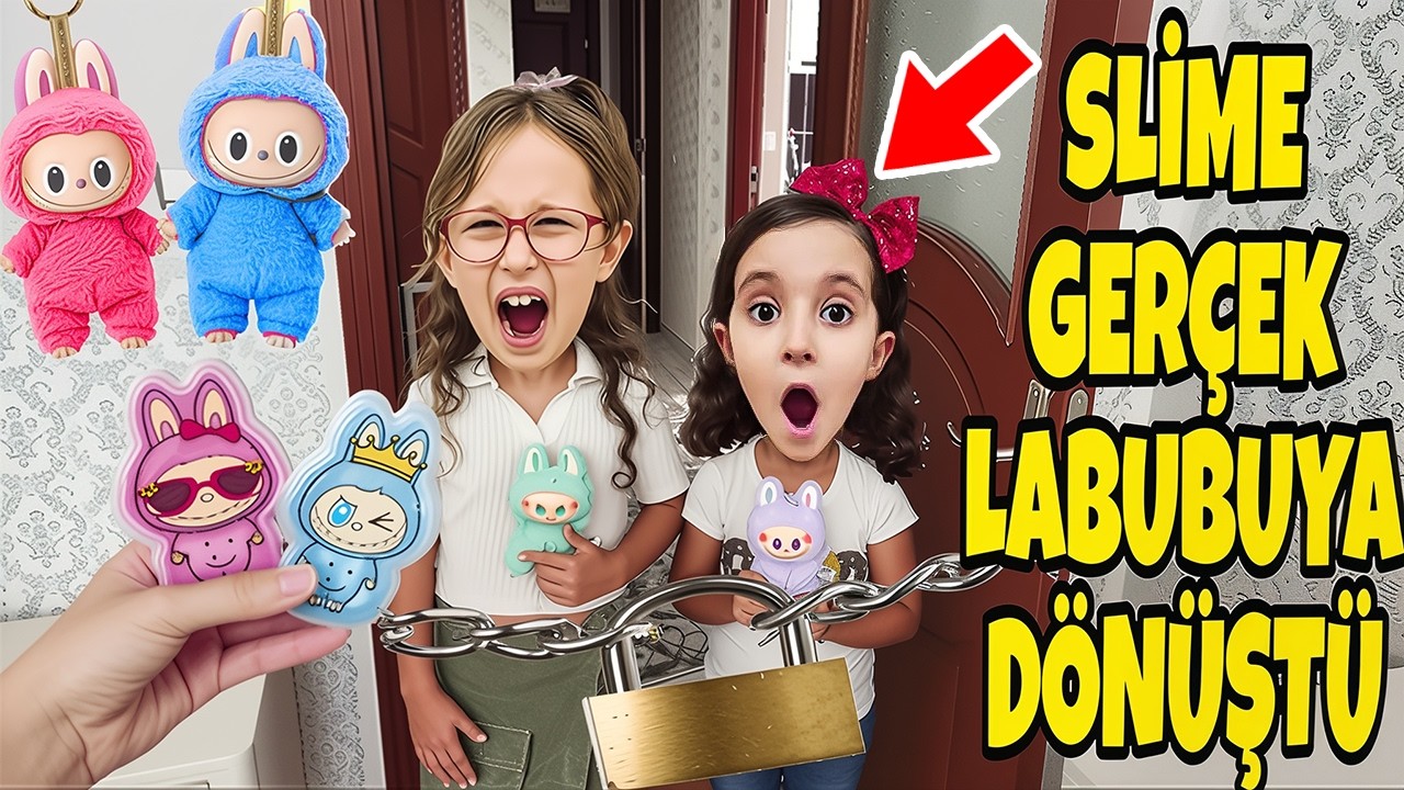 BAHAR VE BANU ALYAYA SLİME ALDIM !! GERÇEK LABUBUYA DÖNÜŞTÜ !! BİZİ ODAYA KİLİTLEDİ !!